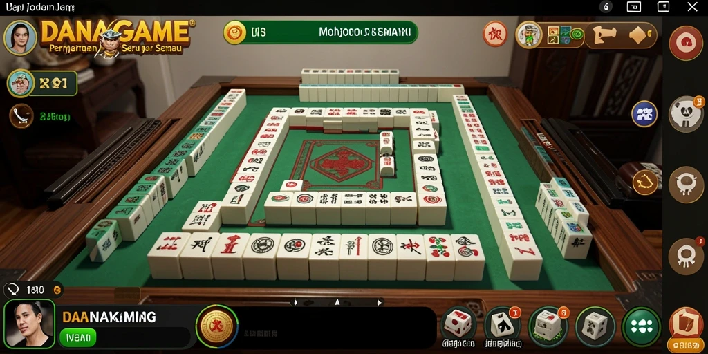 Screenshot gameplay seru dari DANAGAME yang menampilkan tantangan Mahjong.