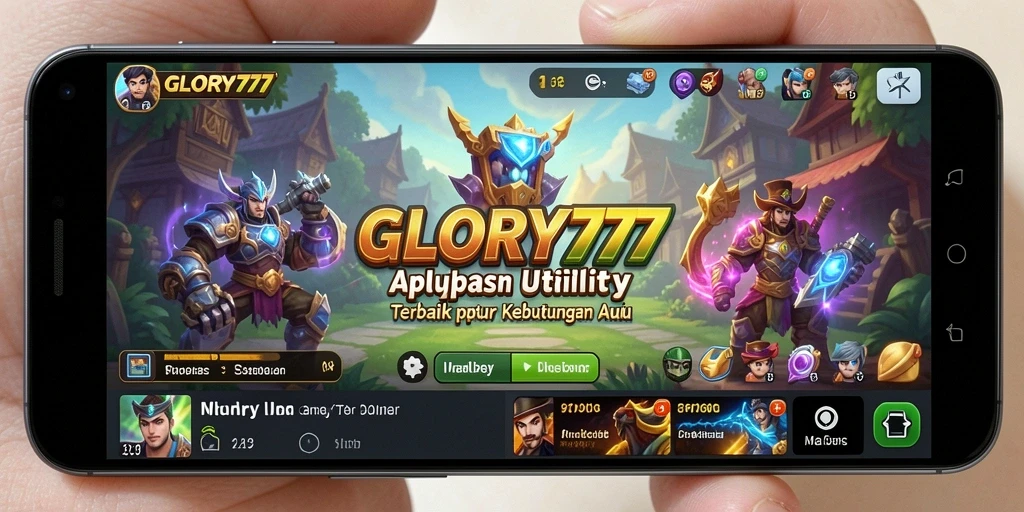 Tampilan utama GLORY777 dengan fitur-fitur Utility yang lengkap.