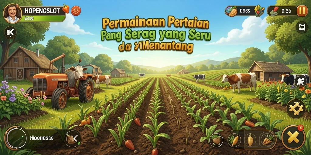 Tampilan gameplay HOPENGSLOT yang menawan dan realistis saat bertani.