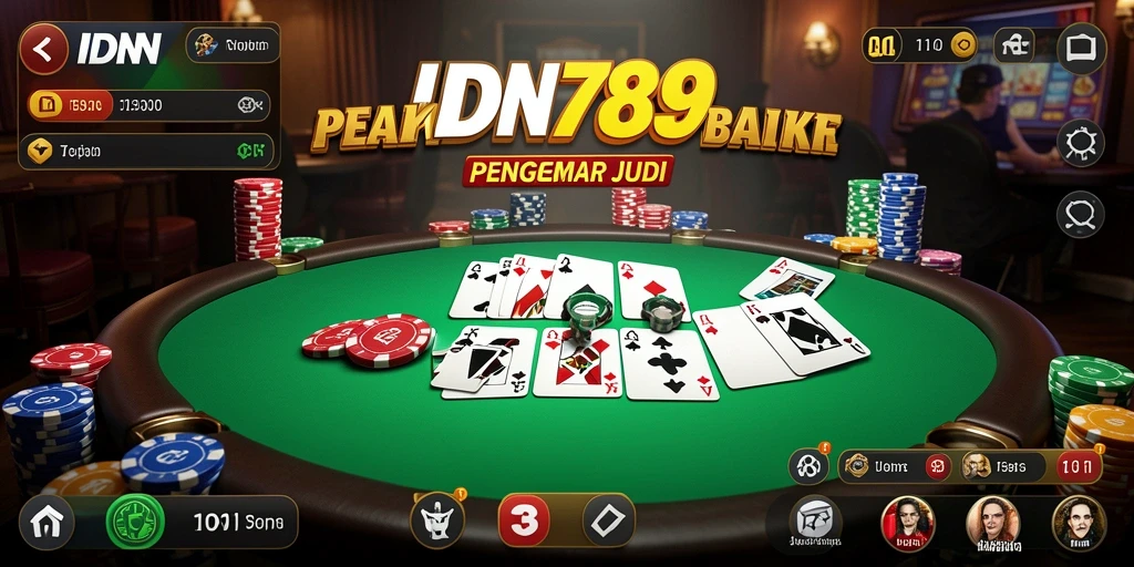 Tampilan menarik dari gameplay Poker di IDN789.