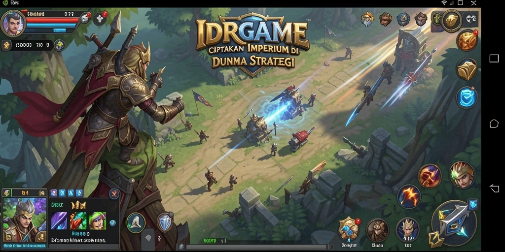 Screenshot utama IDRGAME menampilkan aksi pertempuran strategis.
