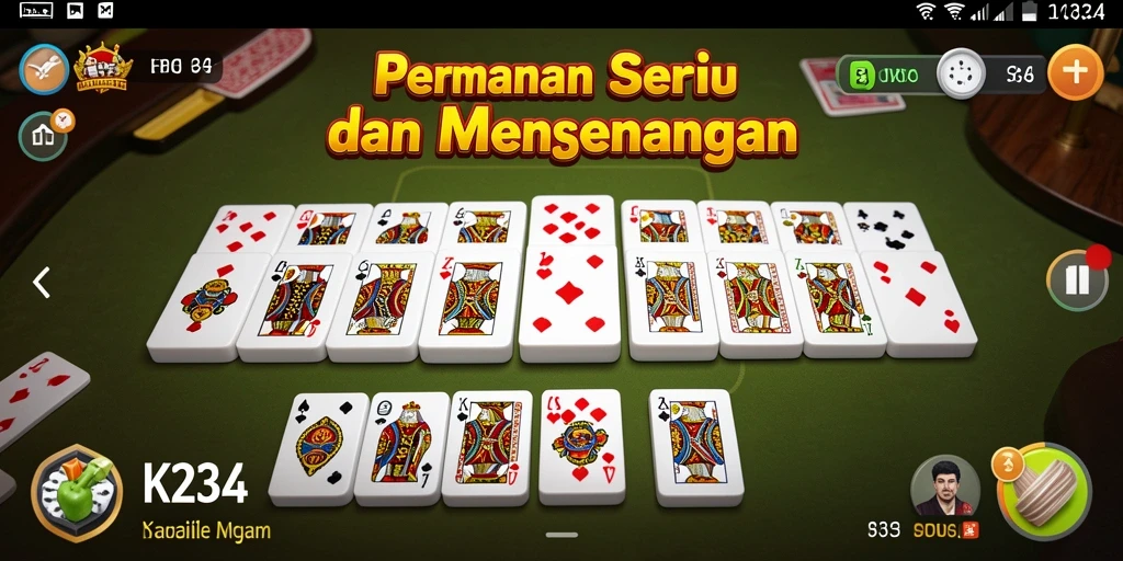 Screenshot gameplay K234 yang menampilkan serunya permainan Domino.