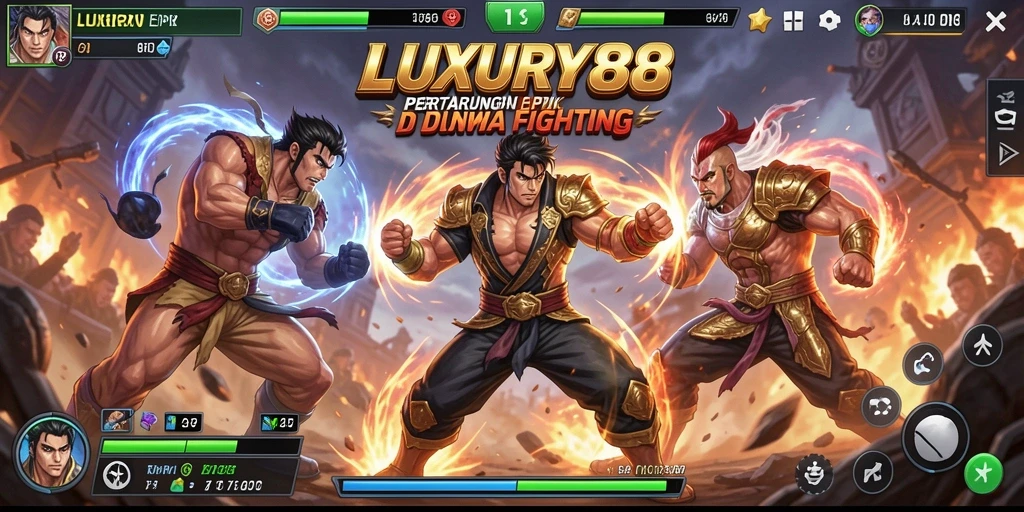 Tangkapan layar menunjukkan aksi pertarungan seru di LUXURY88.