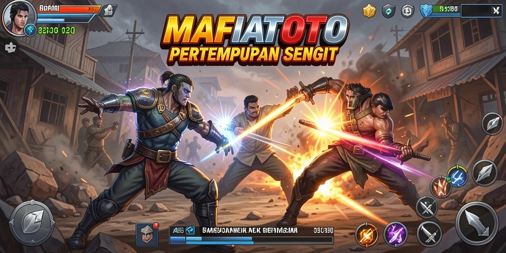 Screenshot gameplay MAFIATOTO yang menampilkan pertarungan epik.
