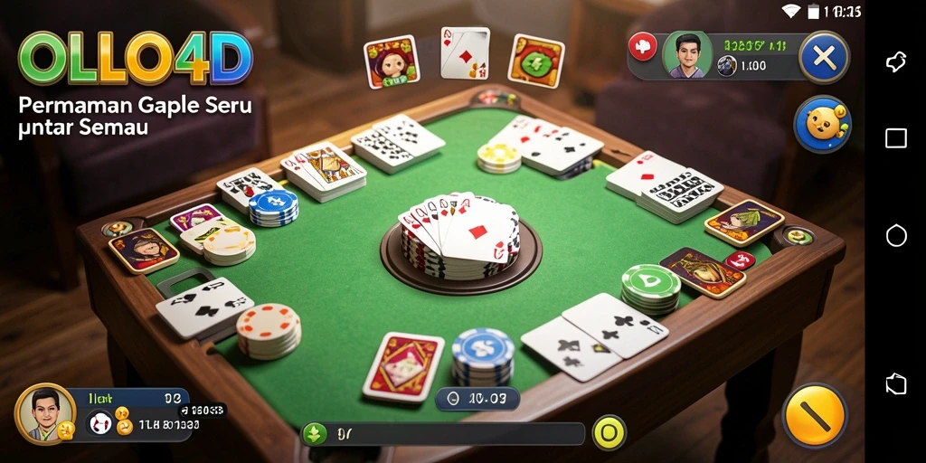 Gameplay seru Gaple di OLLO4D dengan antarmuka menarik.