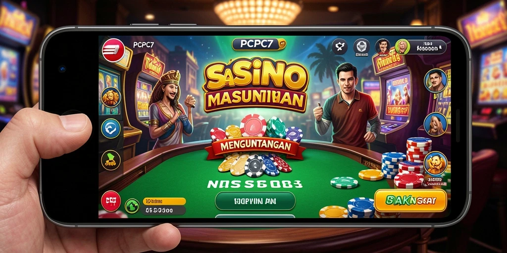 Tampilan gameplay menarik dari PCPC7 dengan berbagai permainan Kasino.