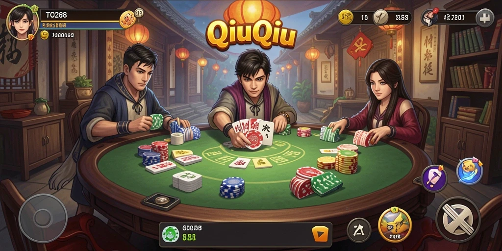 Gameplay QiuQiu yang seru dan kompetitif dalam TO288.