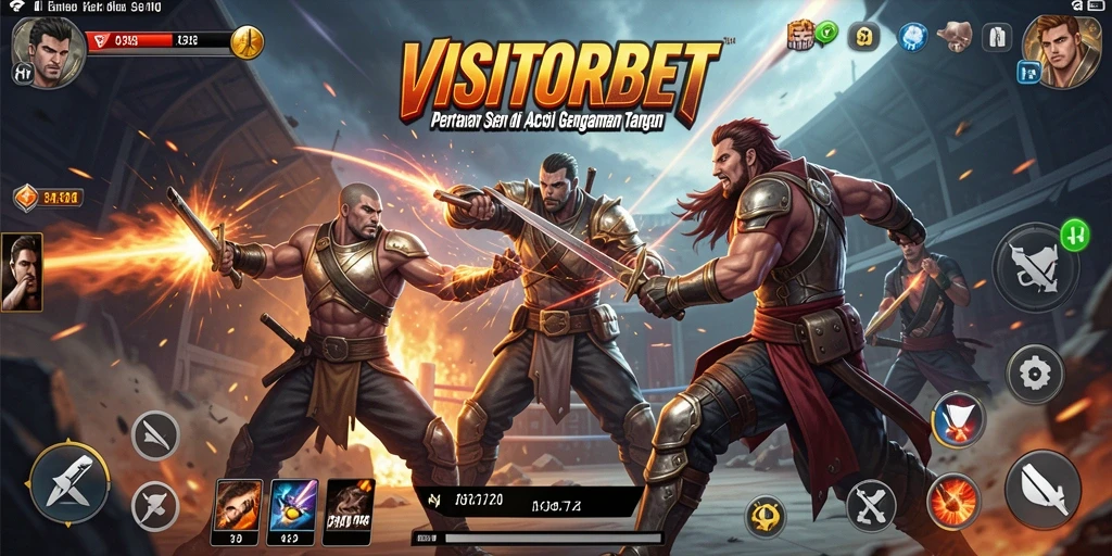 Tampilan seru gameplay VISITORBET dengan aksi bertarung mendebarkan.